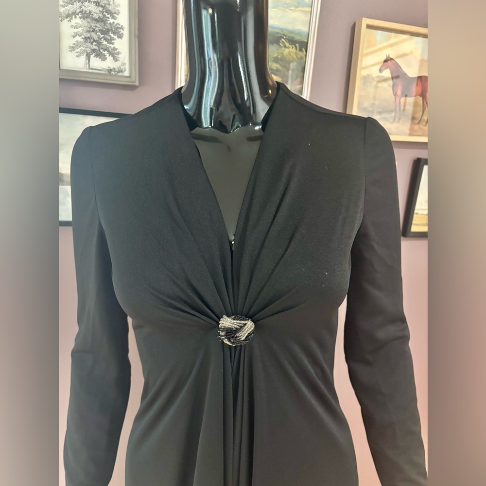 Vintage Fred Rothschild Elegant Black Long Sleeve Dress